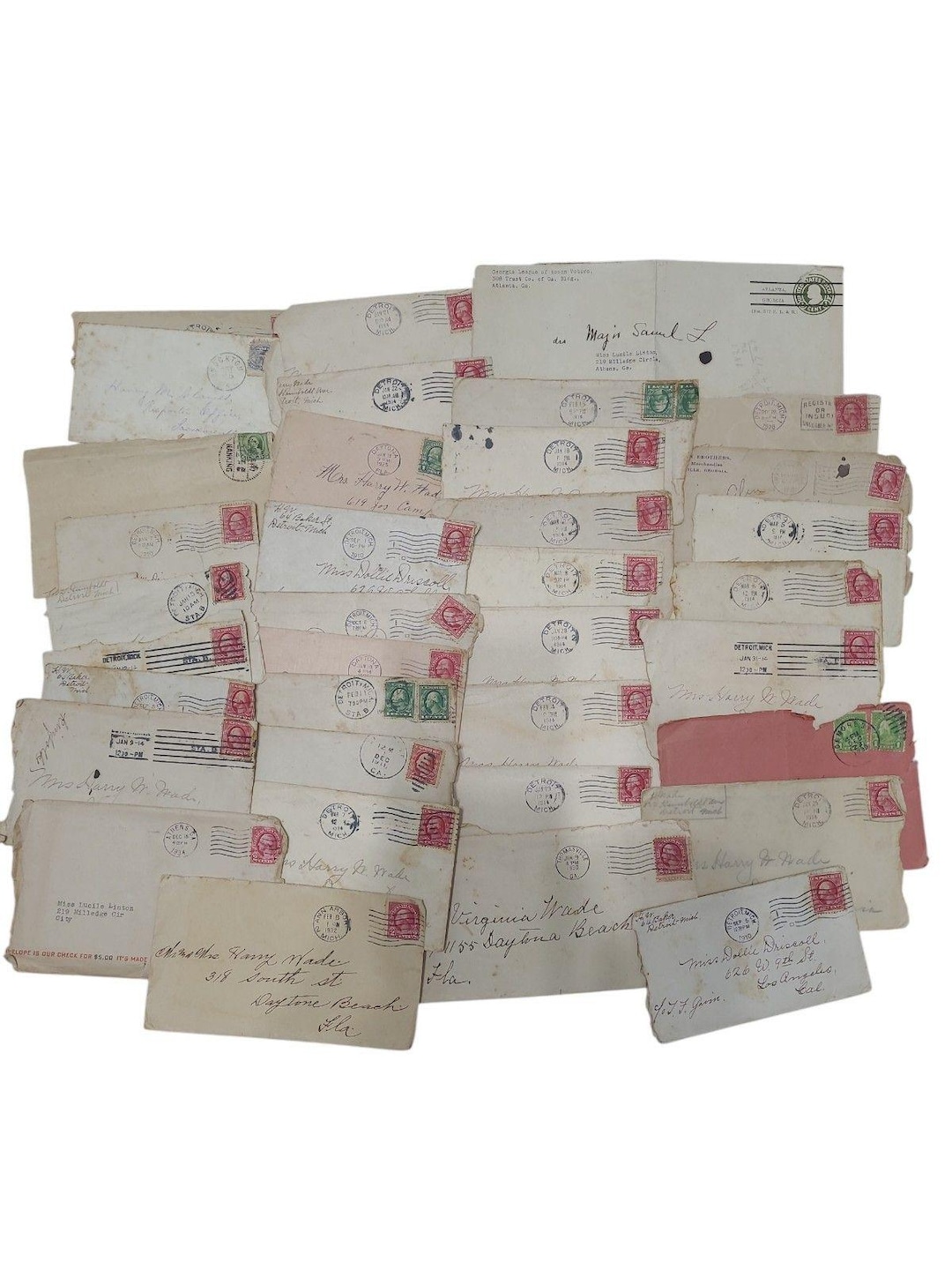 Postmarked Envelop Vintage Letters (10) , Postmarked Envelopes (35) From 1898 - 1930s ...