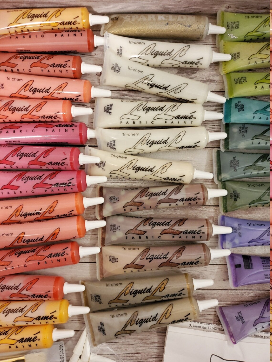 TriChem Liquid Lame Fabric Paint Bundle of 47 Tubes Variety Etsy
