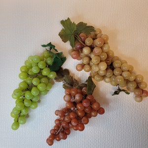 Artificial Food 3 Bunches of Wine Grapes Wine and Green  6" - 10"