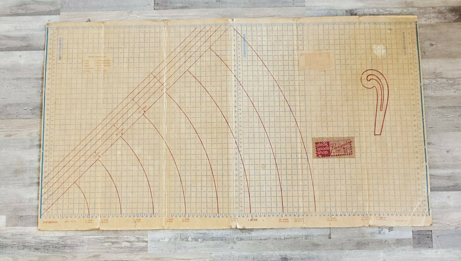 Vintage Piece Goods Store Cardboard Pattern Cutting Board 72 Etsy