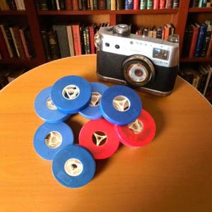 Rollos de películas caseras vintage de 8 mm, películas familiares de los años 60 y 70