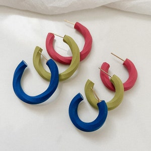 The Hoop Collection | OG Twist Colored Hoops | Clay Earrings | Polymer Clay Earrings | Clay Hoops | Handmade Earrings | Bright Earrings |