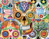 Sugar Skulls - 1000pc Jigsaw Puzzle Toys Games Gift for Birthday and Holiday - Boys, Girls, Adults
