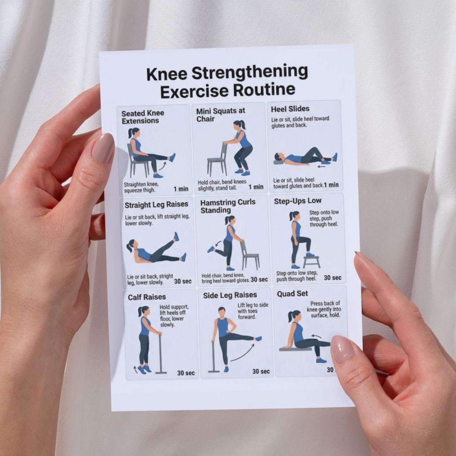 Knee Strengthening Exercises, Physical Therapy Printable PDF, Knee Pain ...