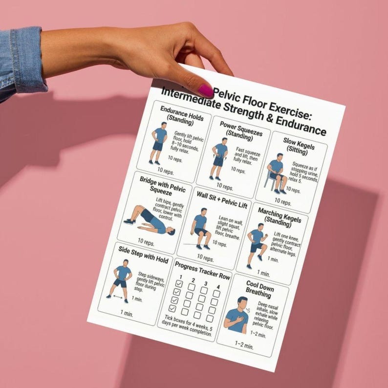 Men's Pelvic Floor Exercises Intermediate, Exercise for Men PDF, Pelvic ...