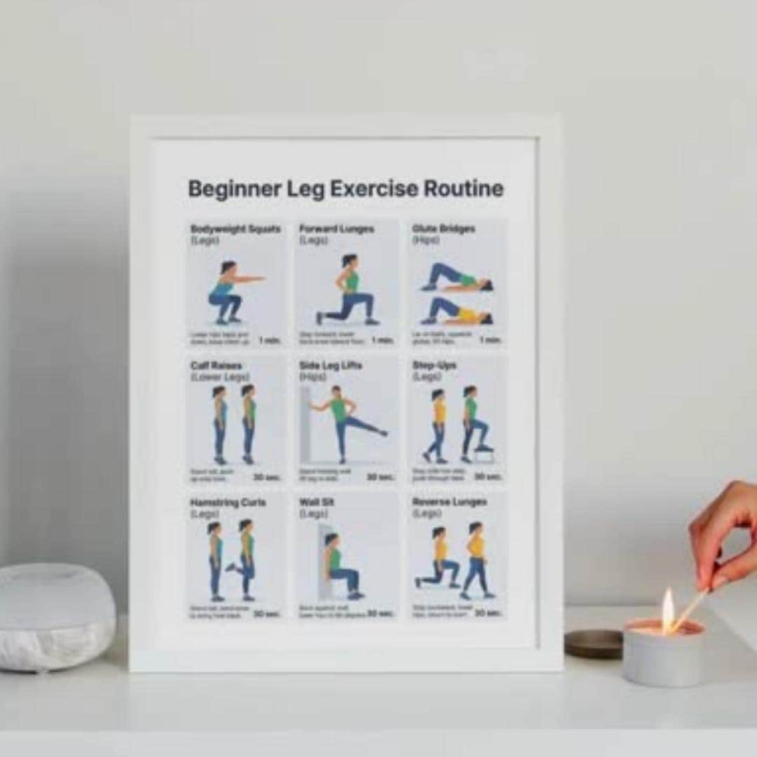 Beginner Leg Exercise Routine PDF, Lower Body Workout, Leg Day for ...