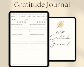 Digital Daily 365 Day Gratitude Journal | 2024 | For iPad, Goodnotes | Minimalist