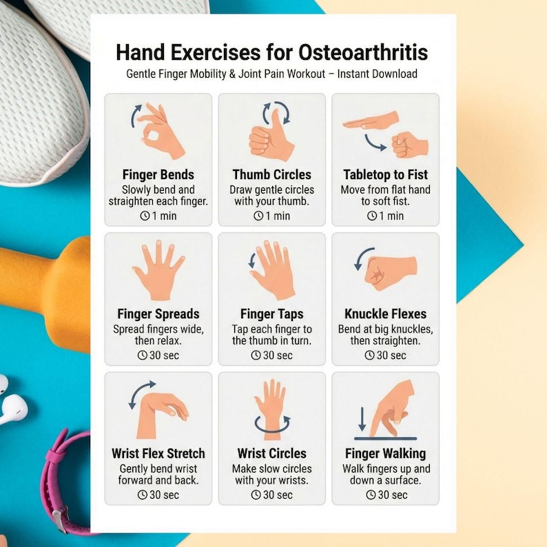 Hand Exercises for Osteoarthritis PDF, Arthritis Relief Printable ...