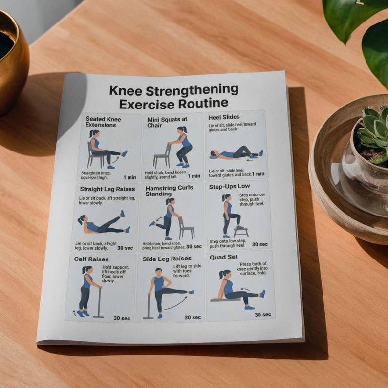 Knee Strengthening Exercises, Physical Therapy Printable PDF, Knee Pain ...