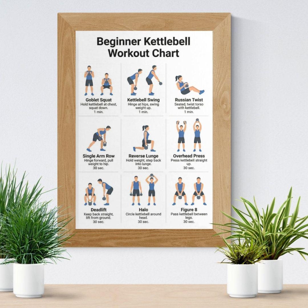 Kettlebell Full Body Exercises Chart PDF, Kettlebell Workout Guide
