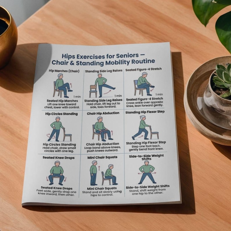 Hip Basicplus Chart.pdf Hip Exercises Printable PDF, Hip Mobility Workout Chart, Flexibility ...