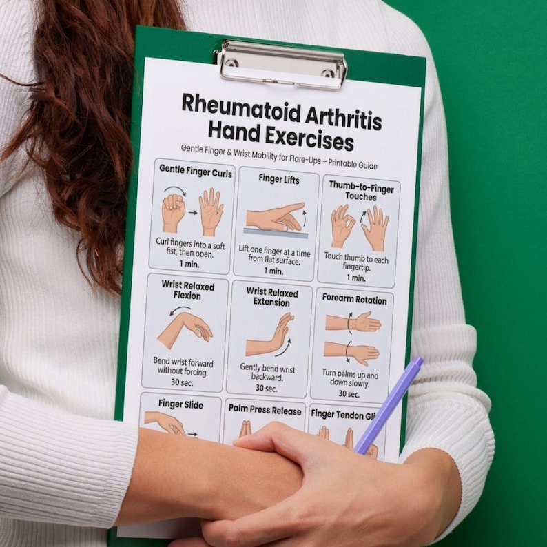 Rheumatoid Arthritis Hand Exercises PDF, Joint-friendly Stretch Chart ...