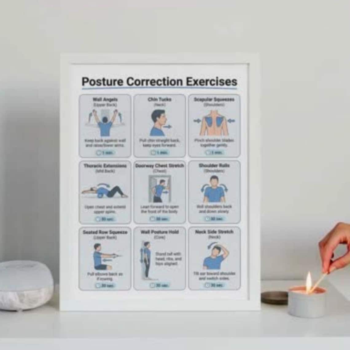 Posture Correction Exercises Printable PDF, Posture Fix Workout Chart ...