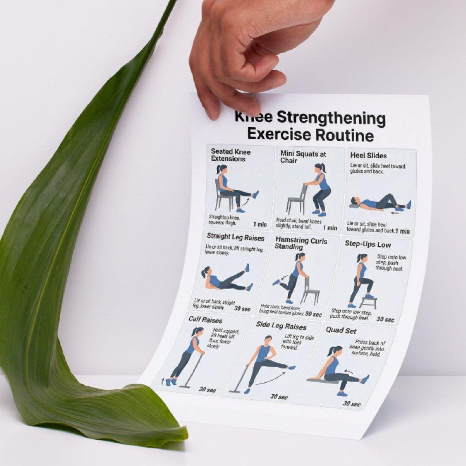 Knee Strengthening Exercises, Physical Therapy Printable PDF, Knee Pain ...