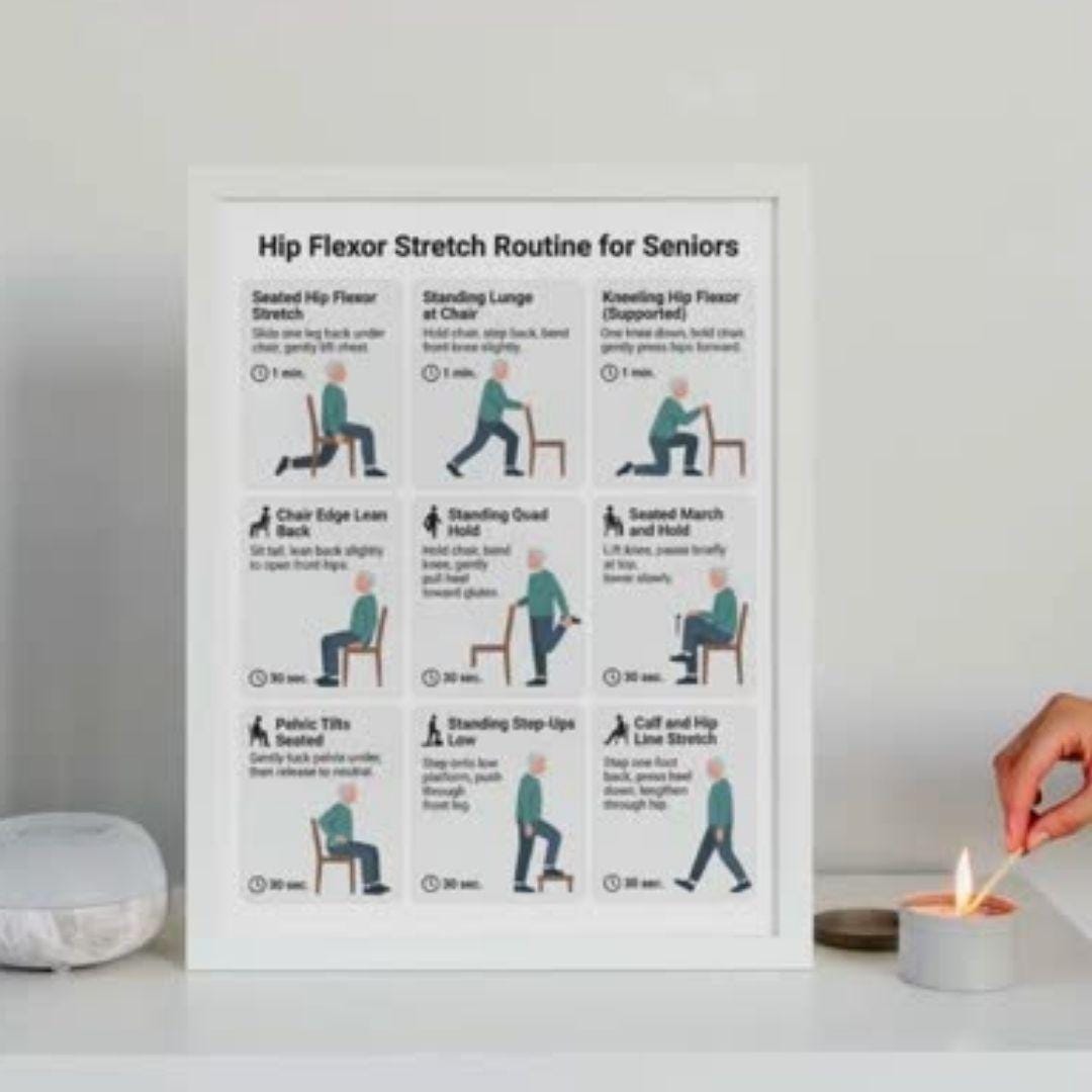 Stretch Exercise Infographic Hip Flexor Stretch Routine Printable PDF, Flexibility Exercise Chart ...