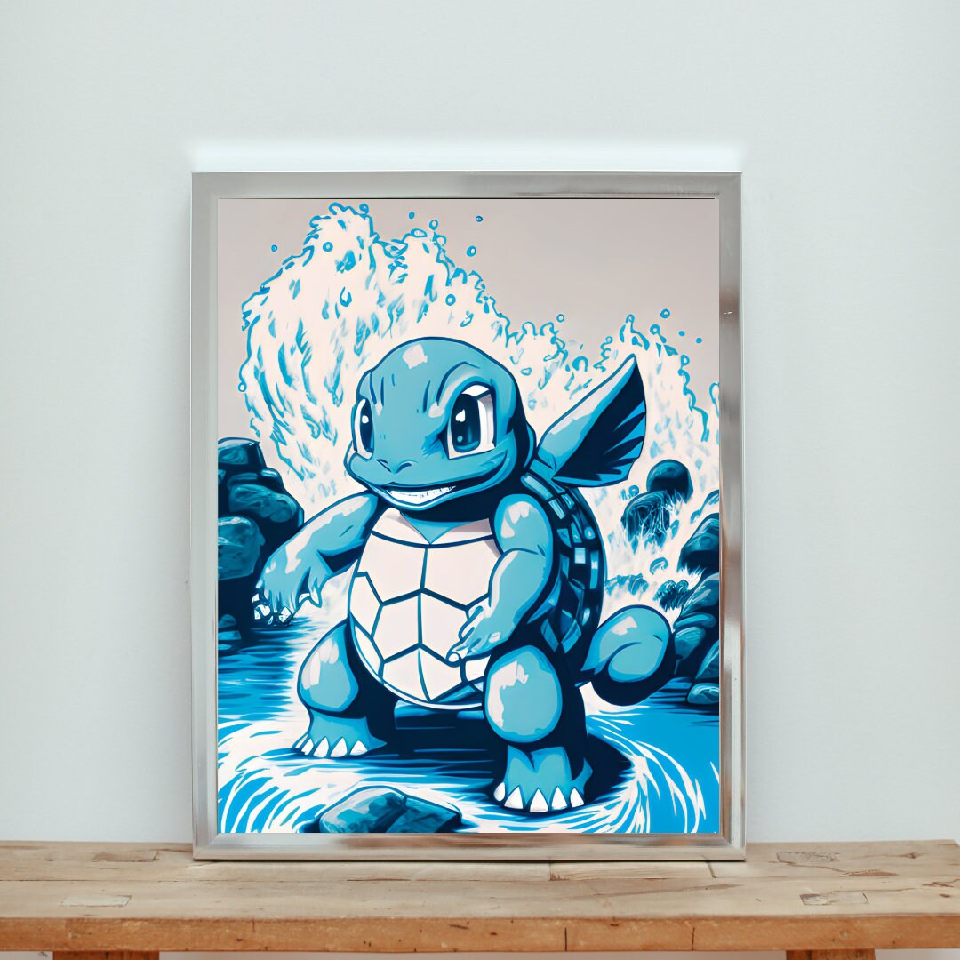 Pokemon Squirtle-style Character Poster Fan Art / A4 A3 - Etsy