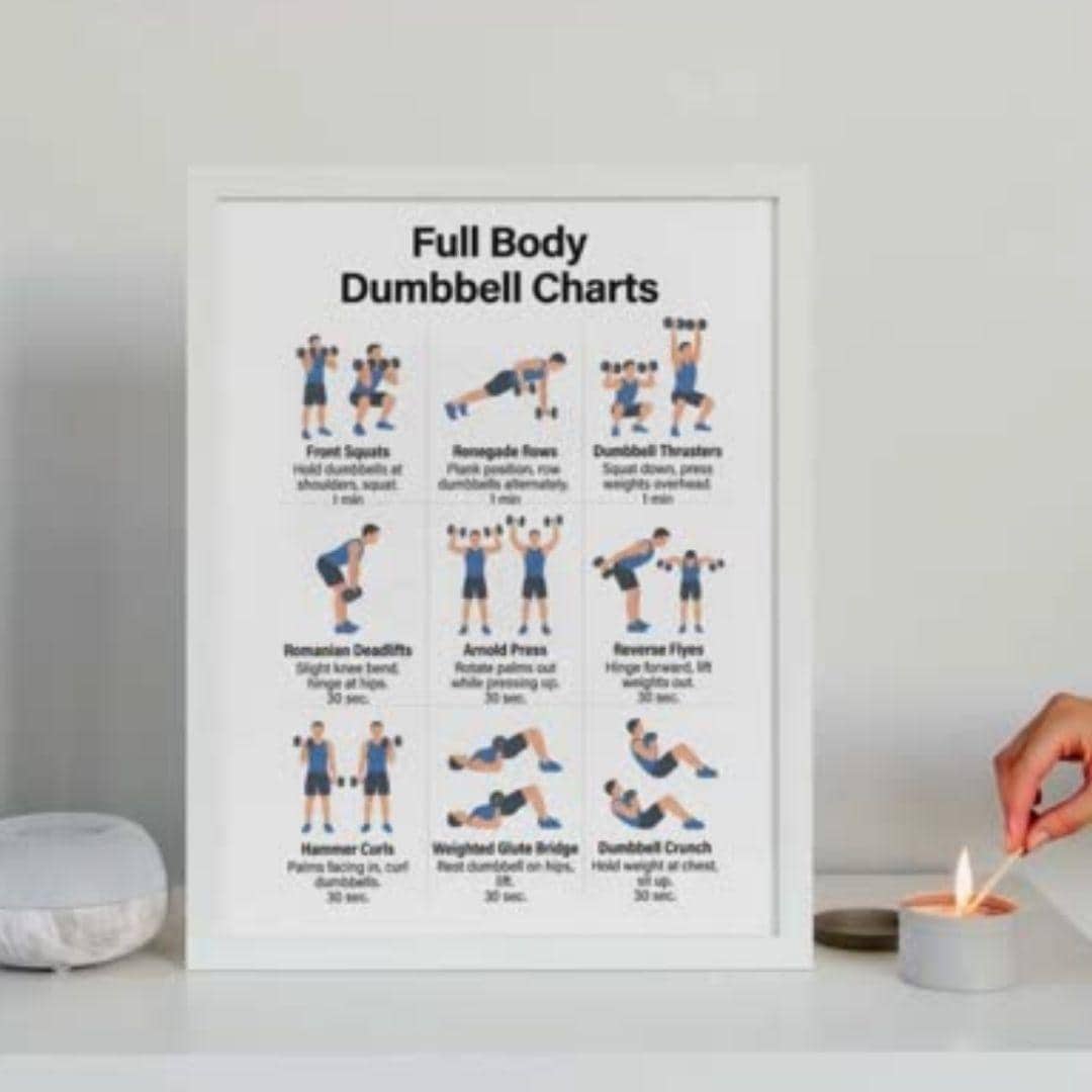 Dumbbell Full Body Workout, Strength Training Chart PDF, Dumbbell ...