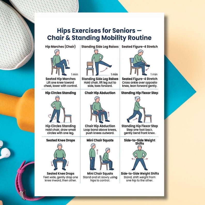 Hip Basicplus Chart.pdf Hip Exercises Printable PDF, Hip Mobility Workout Chart, Flexibility ...