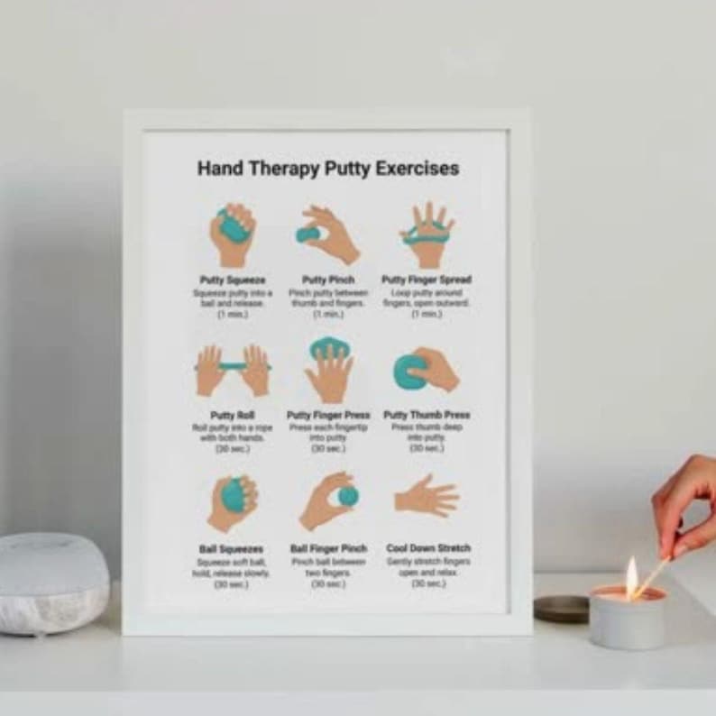 Hand Therapy Putty Exercises PDF, Finger Strengthening Routine Chart ...