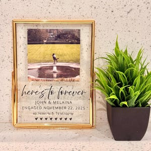 Engagement Float Frame | Real Glass | Newly Engaged Gift | Completely Customization | Real picture Included