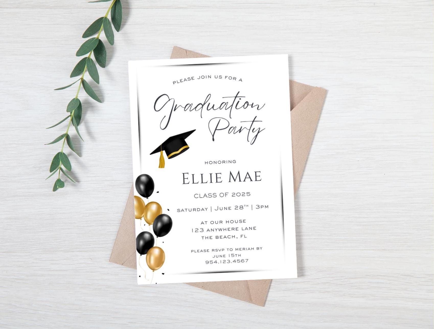 EASY Graduation Digital Invitation Template | Graduate Announcement | Graduation Party | Graduation Invite | Editable & Instant Download