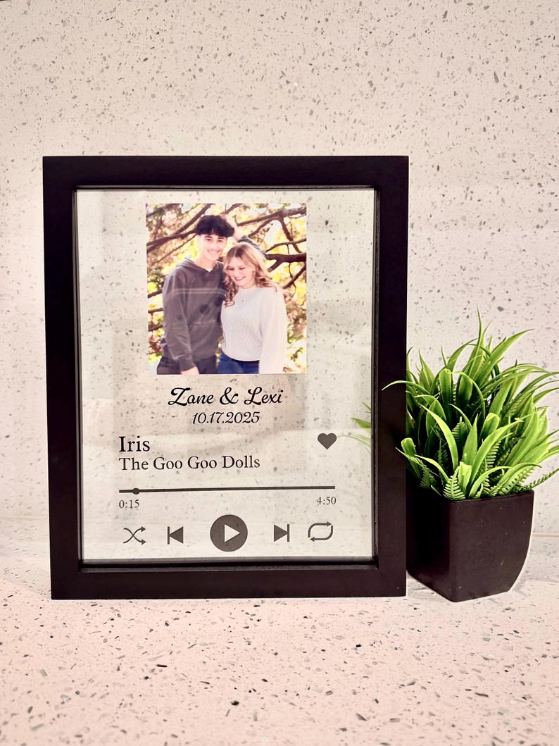 Personalized Song Float Frame: Photo & Spotify Style Play Buttons image 2