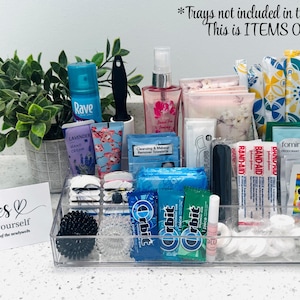 Wedding Day Bathroom Amenity Kit: Assembled Items Only