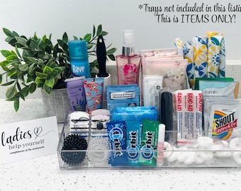 Wedding Day Bathroom Amenity Kits - ITEMS ONLY! no tray included | Ready to assemble | Hassle Free | The Happy Bride!