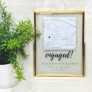 Engagement Float Frame | Real Glass | Newly Engaged Gift | Completely Customization | Real picture Included