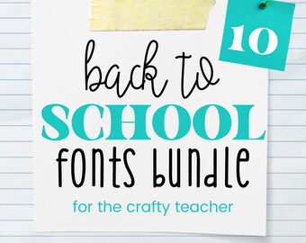 Docentenschool lettertypebundel - handschriftlijnen lettertypen, Cricut silhouet lettertypen, leraar lettertypen, leuke lettertypenbundel, funky leraar lettertypenbundel
