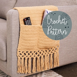 Hide-Away Sofa Caddy Crochet Pattern | Boho Caddy Crochet Pattern | Easy Crochet Pattern | Sofa Pocket Crochet Pattern Instant Download