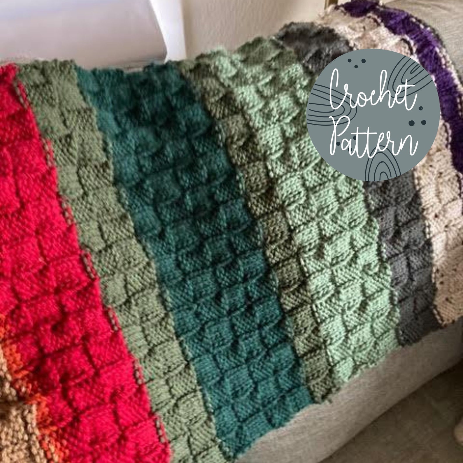 Chunky Basket Weave Baby Blanket Knitting Pattern, Baby Blanket Knitting Pattern Easy Knitting