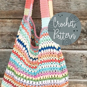 Bohemian Beach Bag Crochet Pattern | Boho Market Tote Crochet Pattern | Easy Crochet Pattern | Crochet Pattern Instant Download