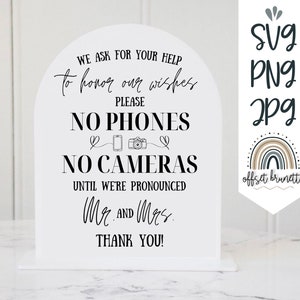 Letrero de ceremonia de boda desenchufado Descarga digital instantánea / Archivo de corte SVG de bricolaje para bodas / Imprimible para bodas / Letrero de ceremonia de acrílico / Bricolaje