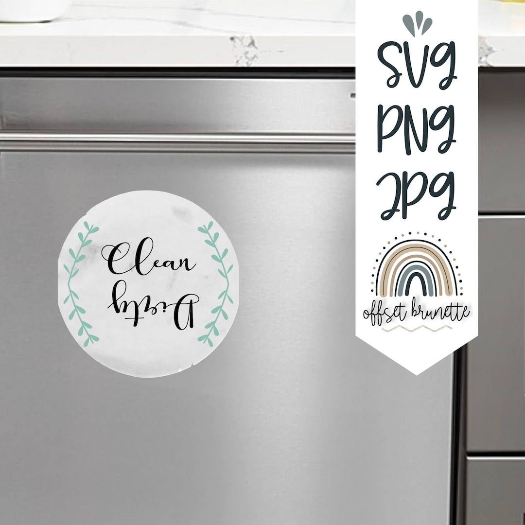 Clean Dirty Dishwasher Washing Machine SVG | Zip File Containing Svg ...