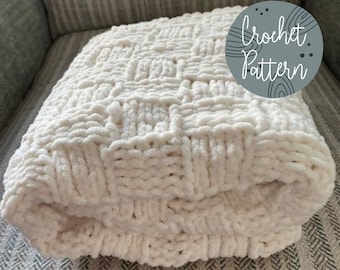 Chunky Basket Weave Baby Blanket Knitting Pattern, Baby Blanket Knitting Pattern | Easy Knitting Pattern | Knitting Pattern Instant Download