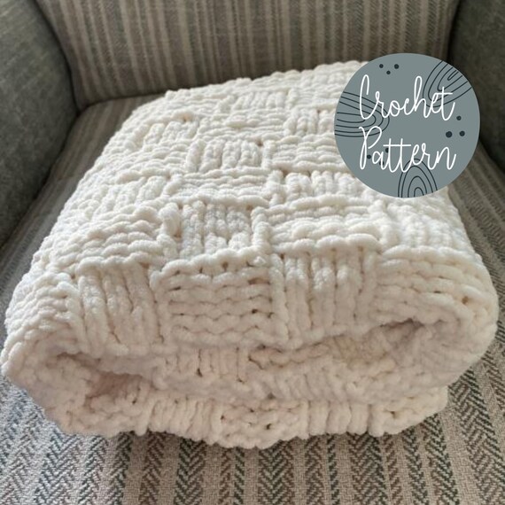 Chunky Basket Weave Baby Blanket Knitting Pattern, Baby Blanket
