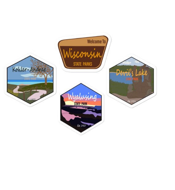 WI State Park Sticker // Wisconsin State Park // Travel Etsy