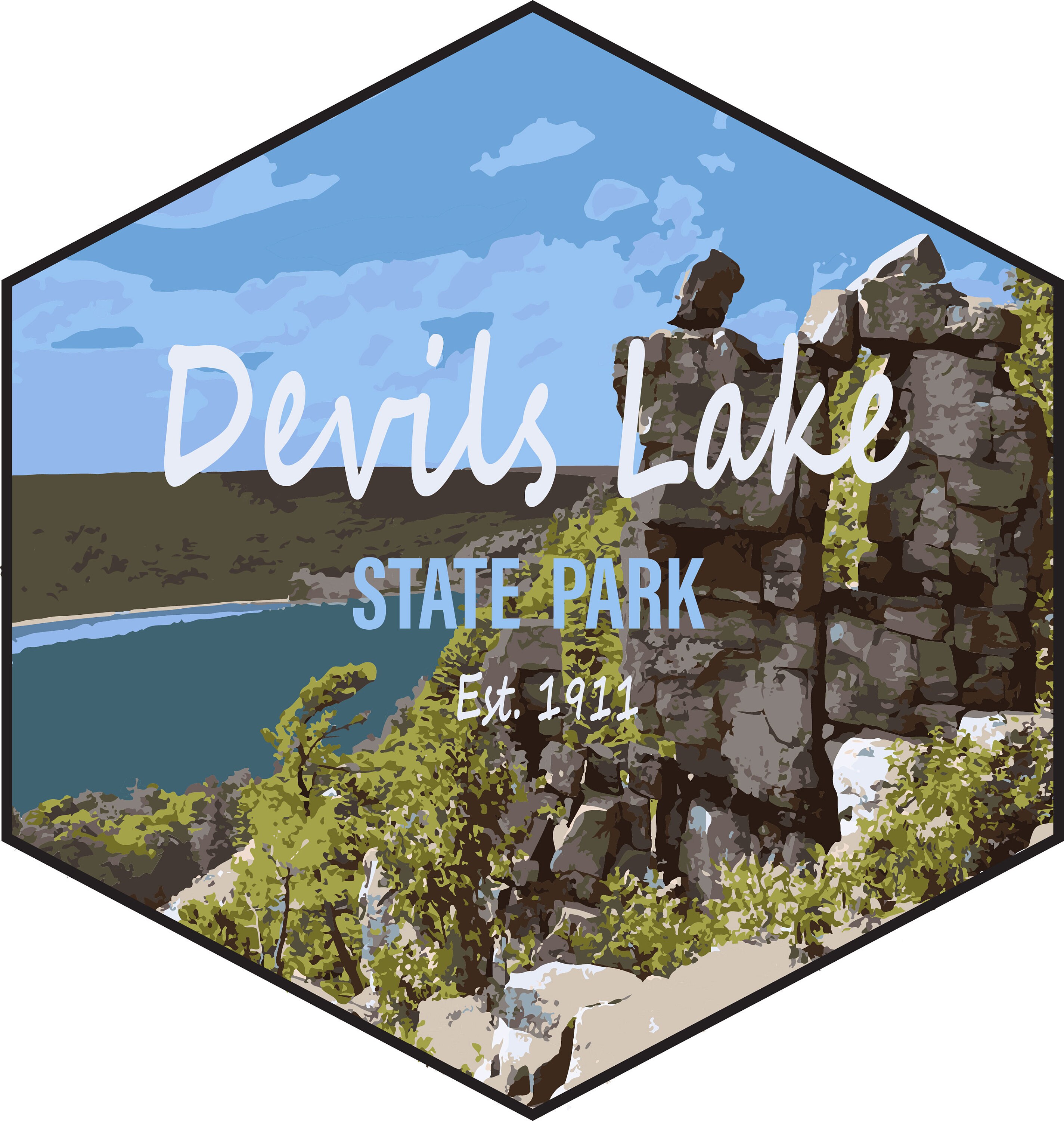 Single WI State Parks Stickers / Hiker Gifts / Wisconsin / State Parks