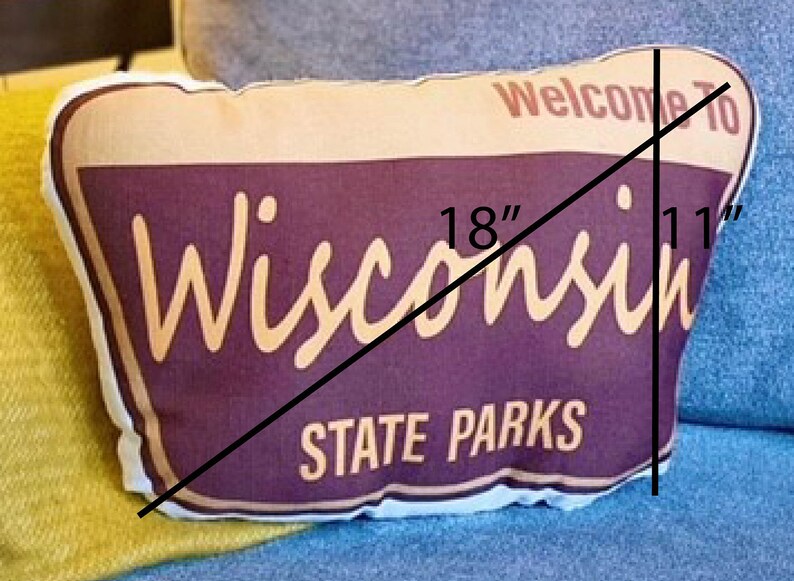 WI State Park Throw Pillow // Wisconsin State Park // Linen Throw Pillow // Hiker Gift // Wisconsin Pillow image 3