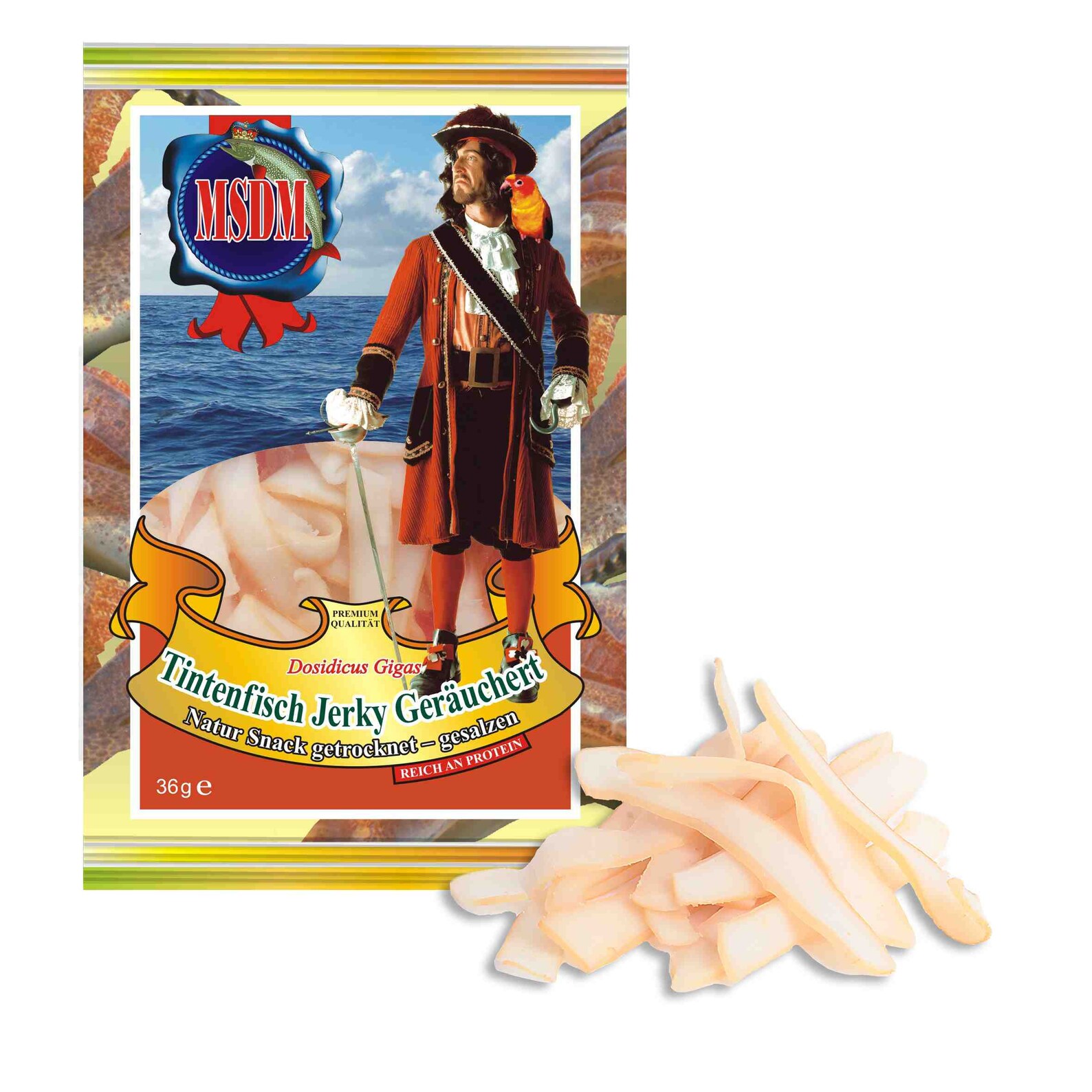 Squid Jerky Smoked 10x36g Jerky/dry Fish High Protein Etsy