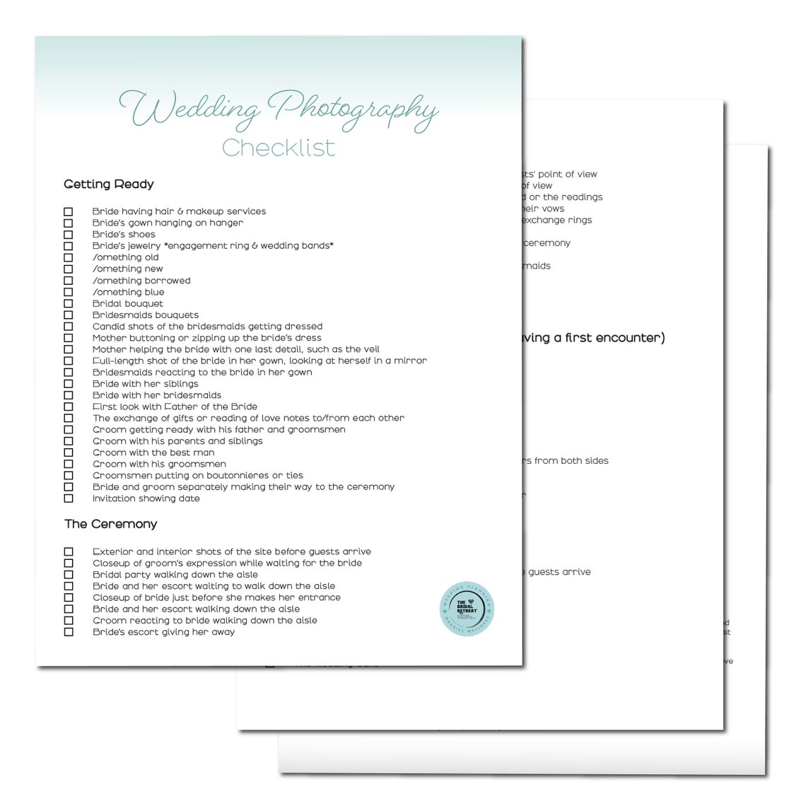 Editable Wedding Photography Checklist Photographer Form | Etsy