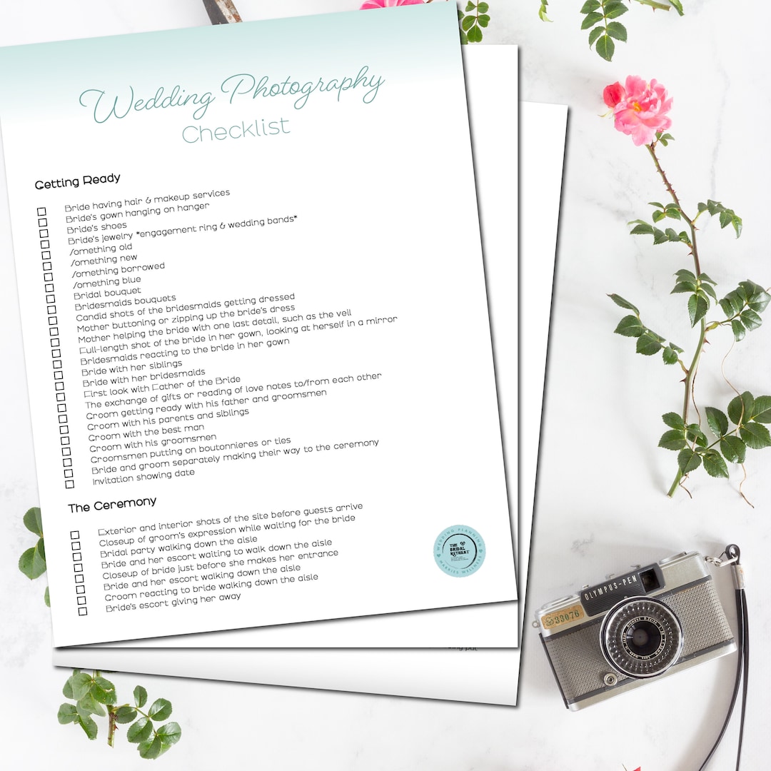 Editable Wedding Photography Checklist, Photographer Form, Printable ...