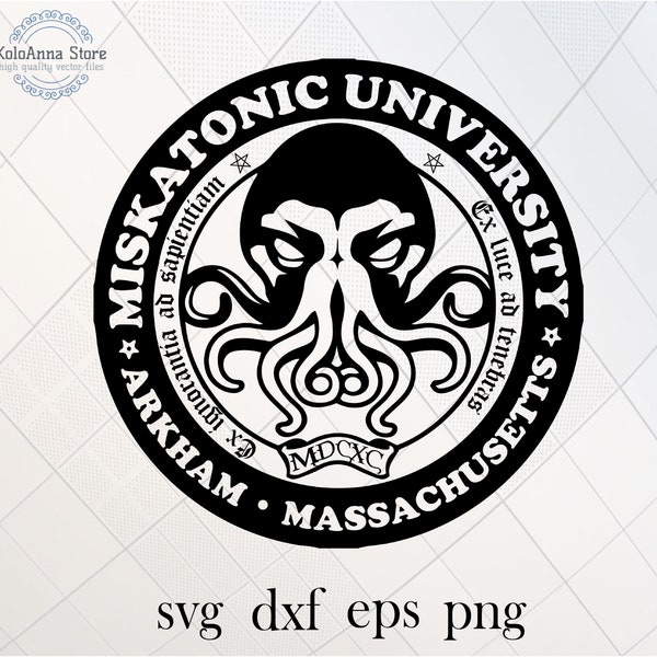 Miskatonic University, Necronomicon SVG, Lovecraft SVG, Cthulhu SVG, Arkham svg, University svg, T-shirt Design, svg files for Cricut