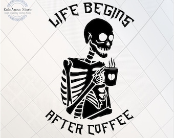 Download Skeleton Coffee Svg Etsy