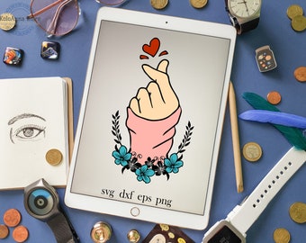 Korean Love Svg Etsy