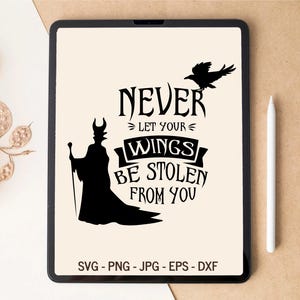 Lass niemals deine Flügel gestohlen werden, Prinzessin SVG, T-Shirt-Design, Tumbler-Design, Laser-Schnitt-Dateien, Digital Download, SVG-Dateien für Cricut