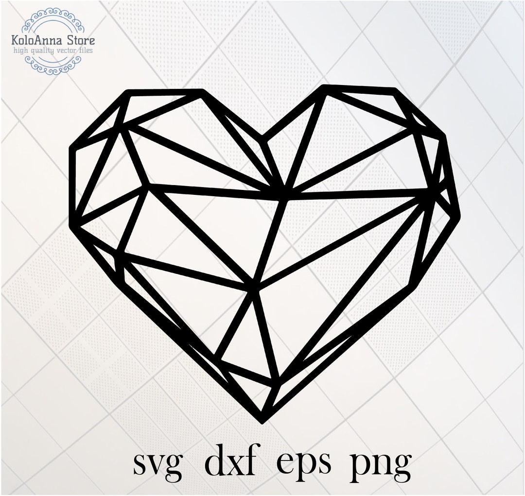 Geometric Heart Svg Heart Svg Heart Cut File Geometric Svg Etsy UK