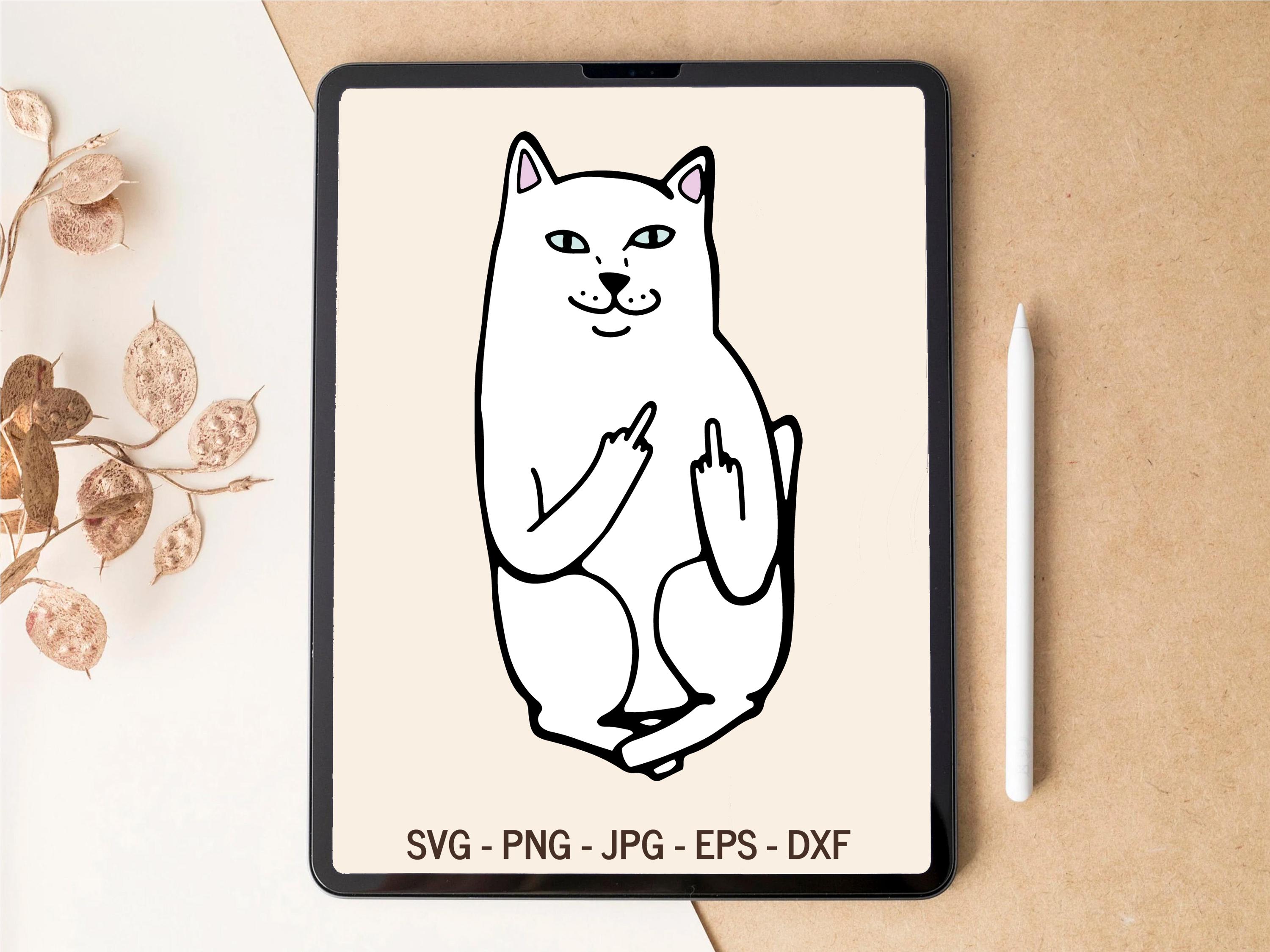Middle finger SVG, Cat SVG, Cute cat SVG, Layered svg, T-shirt Design, Tumbler Design, Laser cut files, svg files for Cricut