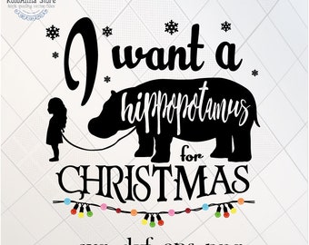 Hippopotamus for Christmas, Christmas SVG, Merry christmas SVG, Christmas shirt, Christmas quotes SVG, Christmas lights svg, New year svg